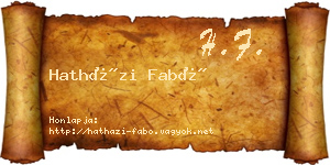 Hatházi Fabó névjegykártya